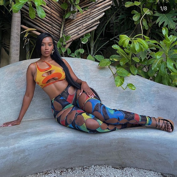 Kim Shui Blue Swirl Print Pants - Picture 2 of 6